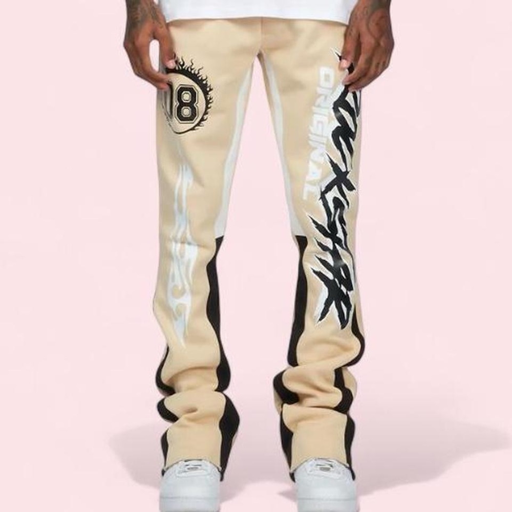 rockstar original 08 draven stacked flared track pants size medium